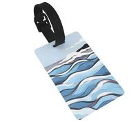 Waves Lapping at The Rocks Luggage Tags for Suitcases - Durable PVC ID Tags with Detachable Straps for Travel, Backpack, Golf Bag, Anti-Loss