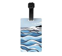 Waves Lapping at The Rocks Luggage Tags, Stylish, Waterproof and Durable Luggage Identifiers, Ensure Your Travel is Safe and Orderly.