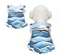 Waves lapping at the rocks M Pet Apparel for Small Dogs-Cute Summer Outfit for Puppy, Soft Breathable Pet Clothes for Cat
