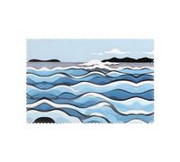 Waves lapping at the rocks Print Placemats Set of 6, Heat Resistant Washable Table Mats,for Kitchen Family Holiday Dining Decor