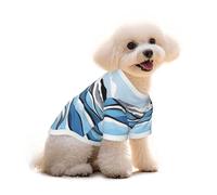 Waves lapping at the rocks Print Pure Cotton Pet T-Shirt, Dogs & Cats Comfy Tee Vest, for Small Medium Summer Winter Clothes