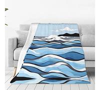 Waves Lapping at The Rocks Print Ultra-Soft Micro Fleece Blanket Warm All Season Sofa Travel Throw for Office for Kids Adults Nap