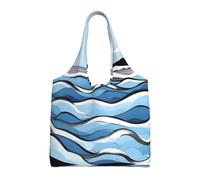 Waves lapping at the rocks Printed Canvas Bag Women's Fashion Shoulder Tote Bag Lightweight Shopping Bag
