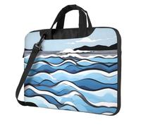 Waves lapping at the rocks Printed Laptop Crossbody Bag Crossbody Briefcase Easy To Use When Traveling For Business 13 inch