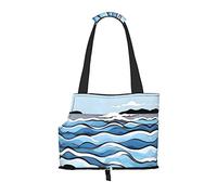 Waves Lapping at The Rocks Printed pet Shoulder Bag, Suitable for Small Dogs and Cats, Shopping and Travel Dual-Purpose Bag
