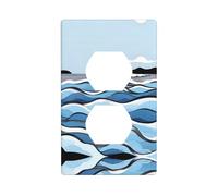 Waves Lapping at The Rocks Printed Wall Plate PC Material Impact Resistant UK Standard Heat Resistant Residential Commercial