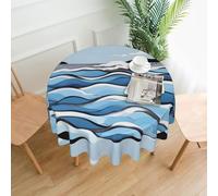 Waves Lapping At The Rocks Round Tablecloth, 60 Inches (About 152.4 Cm),#Indoor And Outdoor Tablecloths For Kitchen Parties.