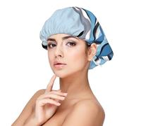 Waves Lapping at The Rocks Satin Sleep Cap for Adults - Hair Protection and Comfort Black, Black, One size