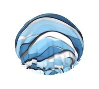 Waves lapping at the rocks Shower Caps, Reusable Shower Cap for Women, Double Laye Waterproof Hair Cap, for All Hair Lengths