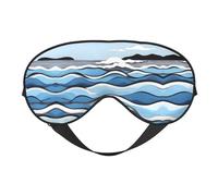 Waves Lapping at The Rocks Soft Eye mask, All Over Printed, 96% Polyester 4% Spandex