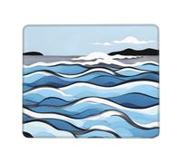 Waves Lapping at The Rocks Square Waterproof Non-Slip Rubber Base Mouse Mat for Office Laptop,Laptop Wireless Mouse Home Office Travel 7 X 8.6 in