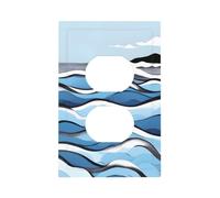 Waves Lapping at the Rocks Unbreakable Polycarbonate Switch Plate-Modern 1 Gang Light Cover for Home Office with Matching Screws