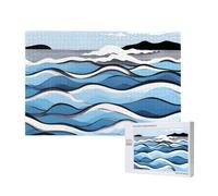 Waves lapping at the rocks Wooden Puzzle 1000 Pieces â€“ Color Box Packaging Family Leisure Challenge with Indoor Decoration