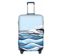 Waves lapping at the rocks XL Elastic Suitcase Protector Double Sided Zip Luggage Cover for Travel Business 18-32in
