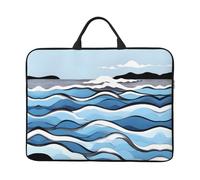 Waves lapping at the rocks13-14 Inch Laptop Bag, Shockproof Laptop Sleeve with Padding, Water-Resistant Oxford Cloth Portable Laptop Carry Bag for Notebook Tablet