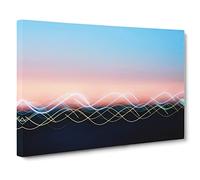 Waves Of Sound Canvas Print | Gallery Wrapped 30mm Frame Wall Art | 24x16 inches | Ready to Hang | Abstract Seascape Picture | Living Room Bedroom Lounge Office