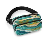 Waves on The Beach Fanny Pack for Men Women, Durable Sling Chest Bag with Adjustable Strap & Large Pocket, Small Crossbody Bag for Running, Hiking, Cycling, Travel