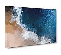Waves On The Beach In Bali Canvas Print | Gallery Wrapped 30mm Frame Wall Art | 24x16 inches | Ready to Hang | Abstract Seascape Picture | Living Room Bedroom Lounge Office