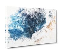 Waves On The Beach In Bali Watercolour Canvas Print | Gallery Wrapped 30mm Frame Wall Art | 30x20 inches | Ready to Hang | Coastal Seascape Picture | Living Room Bedroom Lounge Office