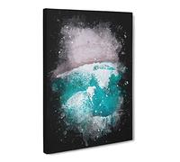 Waves On The Beach Paint Splash Modern Canvas Wall Art Print Ready to Hang, Framed Picture for Living Room Bedroom Home Office Décor, 20x14 Inch (50x35 cm)