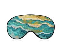 Waves on The Beach Sleep Mask for Women Men, Breathable Soft Sleeping Mask Adjustable Eye Cover Light Blocking Eye Masks for Travel, Home, Office, Nap, Flights