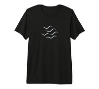 Waves or Birds? A Minimalist Sea Illusion Premium T-Shirt