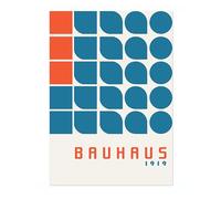 Waves Poster, Bauhaus Print, Framed Abstract Art, Mid-Century Wall Art, Modern Home Decor, Gift Idea, Archival Matte, A2 (Print Only) - 59.4x42cm