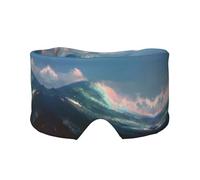 Waves Print Sleep Eye Mask with Earmuffs - Block Out Light Contoured Night Blindfold Eye Sleeping Mask with Ear Cover for Men Women Side Sleeper Night Gift