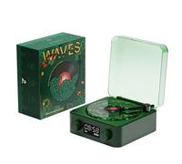 Waves Retro Bluetooth Vinyl Record Player, Aqua Vinyl, The Waves Vinyl Player, Waves Vinyl Bluetooth Speaker (Christmas)