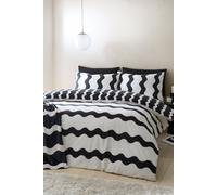 Waves Reversible Duvet Cover Set Black/White