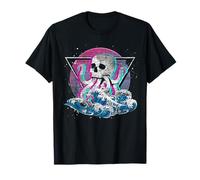 Waves Sea Monster Skull Octopus Kraken Animal 90s Vaporwave T-Shirt