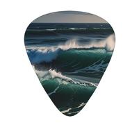 Waves sea sky Guitar picks in thin, medium, and thick sizes, 12-piece set, suitable for electric guitar and various instruments
