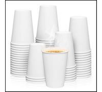 WAVES SHAPING YOUR SUSTAINABLE FUTURE 7oz White Paper Cups Disposable Coffee Cups for Hot & Cold Drinks Leakproof EcoFriendly Ideal for Tea Espresso Water Pack Sizes 50,100,200,500,1000 (100)