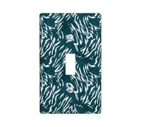 Waves Single Light Switch Cover Plate, Contemporary Artistic Swirls Dots None Teal Plastic Standard Size Wall Switch Plates Accents for Living Room Bedroom Home Office Decor (Single)