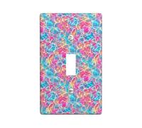 Waves Single Light Switch Cover Plate, Modern Contemporary Swirls Ripples Summer Peach Plastic Standard Size Decorative Wall Plates for Living Room Bedroom Home Office Decor (Single)