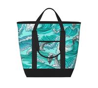 Waves Sketch Seagull Birds,Lunch Bags Large Capacity Insulated Tote Bag For Women Men Work Picnic Travel