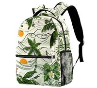 Waves Sun Birds Summer Sunset Pattern Backpack Rucksack for Girls Boys Schoolbag for Elementary Middle Students