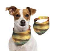 Waves Sunset Dog Bandanas,Summer Bandanas for Dogs Washable Adjustable Dog Triangle Scarf Bibs Cute Pet Bibs for Medium Large Dogs Puppy and Cats Small