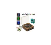 Waves Vinyl Bluetooth Speaker With Three Ambient Lights,The Waves Vinyl Player With Adjustable Light And Time,Small Record Player For Room Desk,Retro Vinyl Player Style Speaker