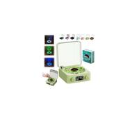 Waves Vinyl Bluetooth Speaker With Three Ambient Lights,The Waves Vinyl Player With Adjustable Light And Time,Small Record Player For Room Desk,Retro Vinyl Player Style Speaker