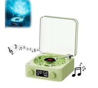 Waves Vinyl Player, Cute Speaker Waves Vinyl Mini Bluetooth Record-Player With Adjustable Ambient Lights-2 Modes, Rechargeable Vintage Record Player-Easy Touch (Green)
