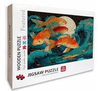 Waves Wooden Jigsaw Puzzles 30x20in, Fish Jigsaw Puzzles 1000 Pieces for Adults with Box, Educational Challenging Game, Back Lettering Easy to Distinguish, Summer Gifts, Beautiful Decoration, L-9239