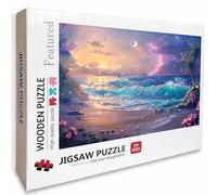 Waves Wooden Jigsaw Puzzles 30x20in, Landscape Jigsaw Puzzles 1000 Pieces for Adults with Box, Educational Challenging Game, Back Lettering Easy to Distinguish, Summer Gifts, Beautiful Decor, N-6204