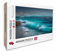 Waves Wooden Jigsaw Puzzles 30x20in, Sea View Jigsaw Puzzles 1000 Pieces for Adults with Box, Educational Challenging Game, Back Lettering Easy to Distinguish, Summer Gifts, Beautiful Decor, Z-2305