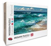 Waves Wooden Jigsaw Puzzles 39x28in, Blue Jigsaw Puzzles 2000 Pieces for Adults with Box, Educational Challenging Game, Back Lettering Easy to Distinguish, Summer Gifts, Beautiful Decoration, E-8486