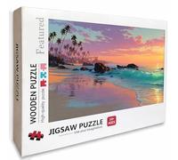Waves Wooden Jigsaw Puzzles 56x34in, Sunset Jigsaw Puzzles 4000 Pieces for Adults with Box, Educational Challenging Game, Back Lettering Easy to Distinguish, Summer Gifts, Beautiful Decoration, G-3125