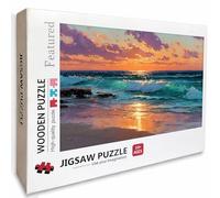 Waves Wooden Jigsaw Puzzles 61x41in, Beach Jigsaw Puzzles 5000 Pieces for Adults with Box, Educational Challenging Game, Back Lettering Easy to Distinguish, Summer Gifts, Beautiful Decoration, B-7977