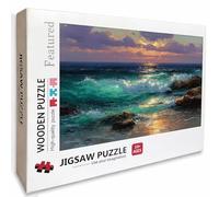 Waves Wooden Jigsaw Puzzles 70x41in, Landscape Jigsaw Puzzles 6000 Pieces for Adults with Box, Educational Challenging Game, Back Lettering Easy to Distinguish, Summer Gifts, Beautiful Decor, C-4991