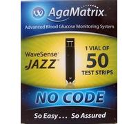 AgaMatrix WaveSense JAZZ Blood Glucose Test Strips – 50 Pack