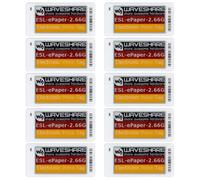 Waveshare 2.66inch Dot Matrix E-Paper Display(10pcs), Red/Yellow/Black/White Support Cloud Platform Refresh, With Case&Replaceable Battery, Extra ESL-Gateway-AP Base Station is Required(Not Included)